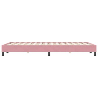 Boxspring zonder matras fluweel roze 120x220 cm 6