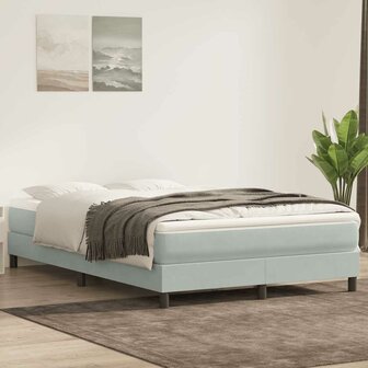 Boxspring zonder matras fluweel lichtgrijs 140x220 cm 1