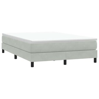 Boxspring zonder matras fluweel lichtgrijs 140x220 cm 3