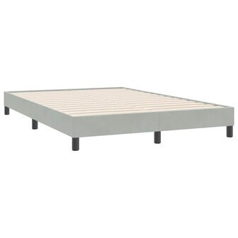 Boxspring zonder matras fluweel lichtgrijs 140x220 cm 4