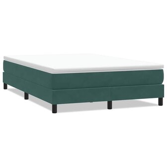 Boxspring zonder matras fluweel donkergroen 140x220 cm 2