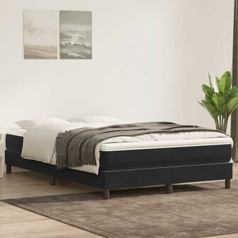 Bed boxspring zonder matras 160x220 cm fluweel zwart 1