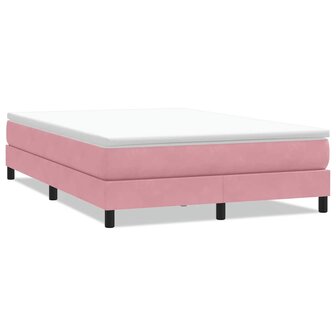 Boxspring zonder matras fluweel roze 160x220 cm 2