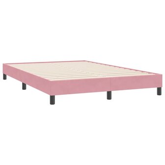 Boxspring zonder matras fluweel roze 160x220 cm 4
