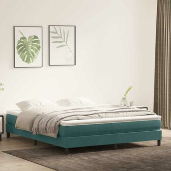 Boxspringbed zonder matras 180x220 cm fluweel donkergroen 1