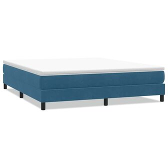 Boxspringbed zonder matras 180x220 cm fluweel donkerblauw 2