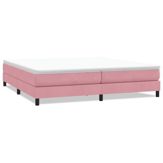 Boxspring zonder matras fluweel roze 200x220 cm 2