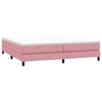 Boxspring zonder matras fluweel roze 200x220 cm 3