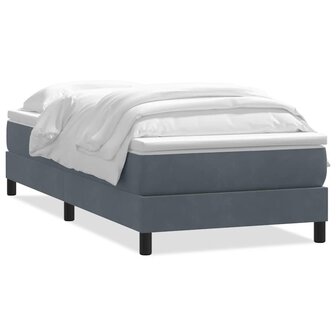Boxspring met matras fluweel donkergrijs 80x210 cm 2