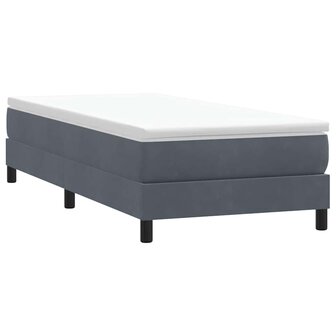 Boxspring met matras fluweel donkergrijs 80x210 cm 5