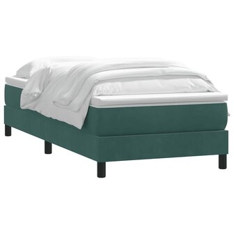 Boxspring met matras fluweel donkergroen 80x210 cm 3
