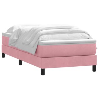 Boxspring met matras fluweel roze 80x210 cm 3