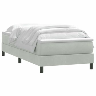 Boxspring met matras fluweel lichtgrijs 90x210 cm 3