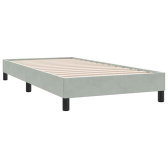 Boxspring met matras fluweel lichtgrijs 90x210 cm 4