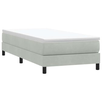 Boxspring met matras fluweel lichtgrijs 90x210 cm 5