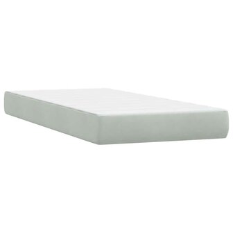 Boxspring met matras fluweel lichtgrijs 90x210 cm 7