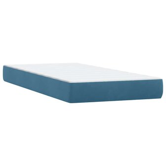 Boxspring met matras fluweel donkerblauw 80x220 cm 7