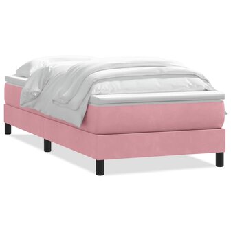 Boxspring met matras fluweel roze 80x220 cm 2