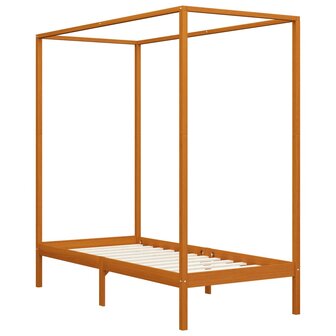 Hemelbedframe massief grenenhout honingbruin 100x200 cm 2