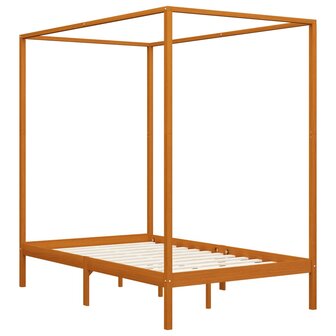 Hemelbedframe massief grenenhout honingbruin 120x200 cm 2