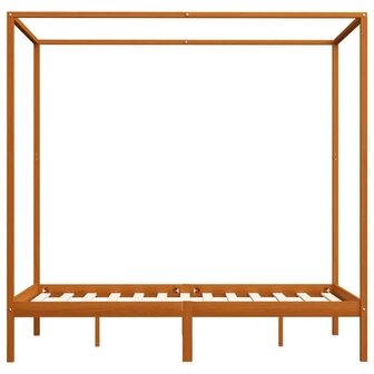 Hemelbedframe massief grenenhout honingbruin 120x200 cm 4