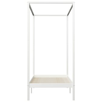 Hemelbedframe massief grenenhout wit 90x200 cm 4
