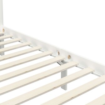 Hemelbedframe massief grenenhout wit 90x200 cm 5