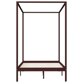 Hemelbedframe massief grenenhout donkerbruin 120x200 cm 4