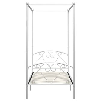 Hemelbedframe metaal wit 100x200 cm  3