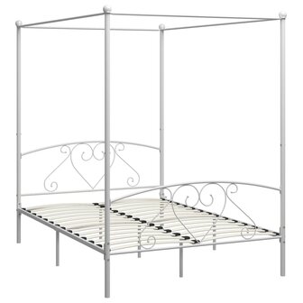 Hemelbedframe metaal wit 140x200 cm  2