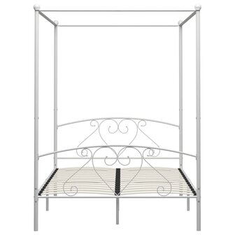 Hemelbedframe metaal wit 140x200 cm  3
