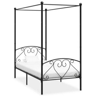 Hemelbedframe metaal zwart 120x200 cm  1