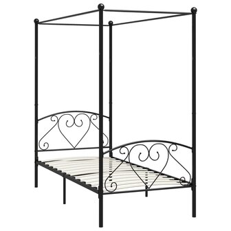 Hemelbedframe metaal zwart 120x200 cm  2
