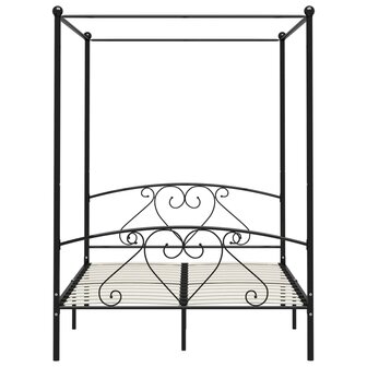 Hemelbedframe metaal zwart 140x200 cm  4