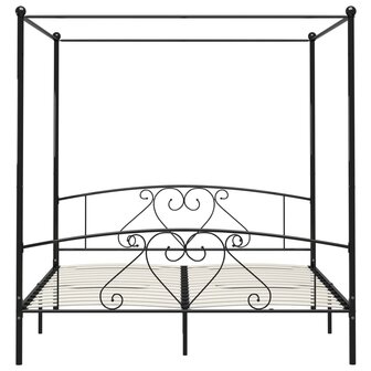 Hemelbedframe metaal zwart 180x200 cm  3