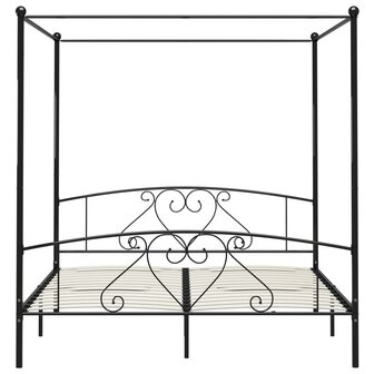 Hemelbedframe metaal zwart 200x200 cm  3