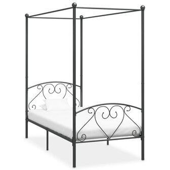 Hemelbedframe metaal grijs 100x200 cm  1