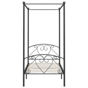 Hemelbedframe metaal grijs 100x200 cm  3