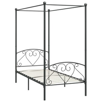 Hemelbedframe metaal grijs 120x200 cm  2