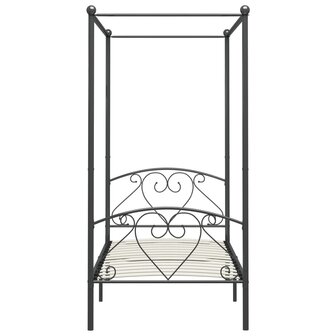 Hemelbedframe metaal grijs 120x200 cm  3