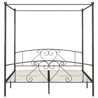 Hemelbedframe metaal grijs 180x200 cm  3