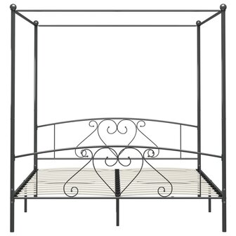 Hemelbedframe metaal grijs 200x200 cm  3