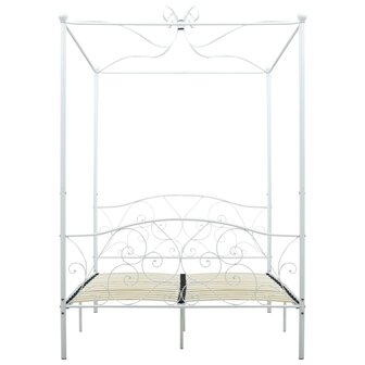 Hemelbedframe metaal wit 120x200 cm 3