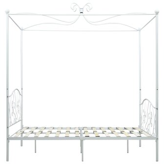 Hemelbedframe metaal wit 120x200 cm 4