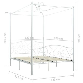 Hemelbedframe metaal wit 120x200 cm 5