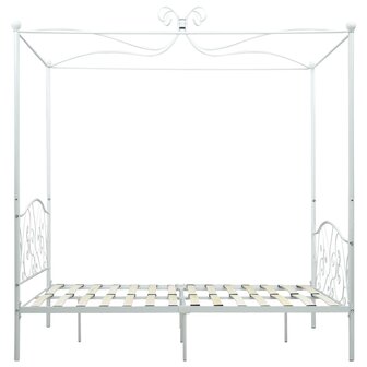 Hemelbedframe metaal wit 140x200 cm 4