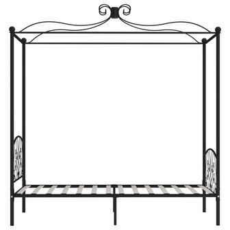 Hemelbedframe metaal zwart 90x200 cm 4