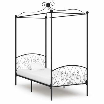 Hemelbedframe metaal zwart 100x200 cm 1