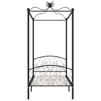 Hemelbedframe metaal zwart 100x200 cm 3
