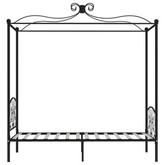 Hemelbedframe metaal zwart 100x200 cm 4